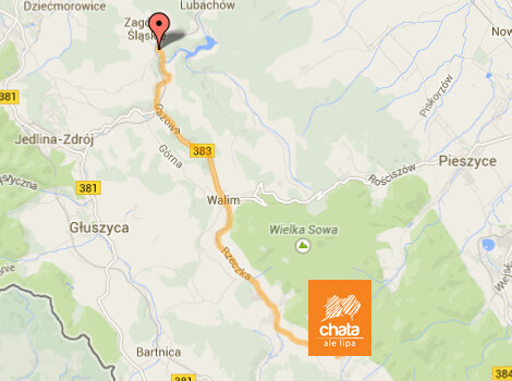 Trasa dojazdu z Chata Ale Lipa do zamku Grodno