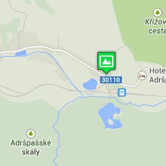Położenie Sklanego Miasta w Adrspach (Czechy)