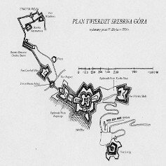 Plan Twierdzy Srebrna Góra wg Bleyla 1954.